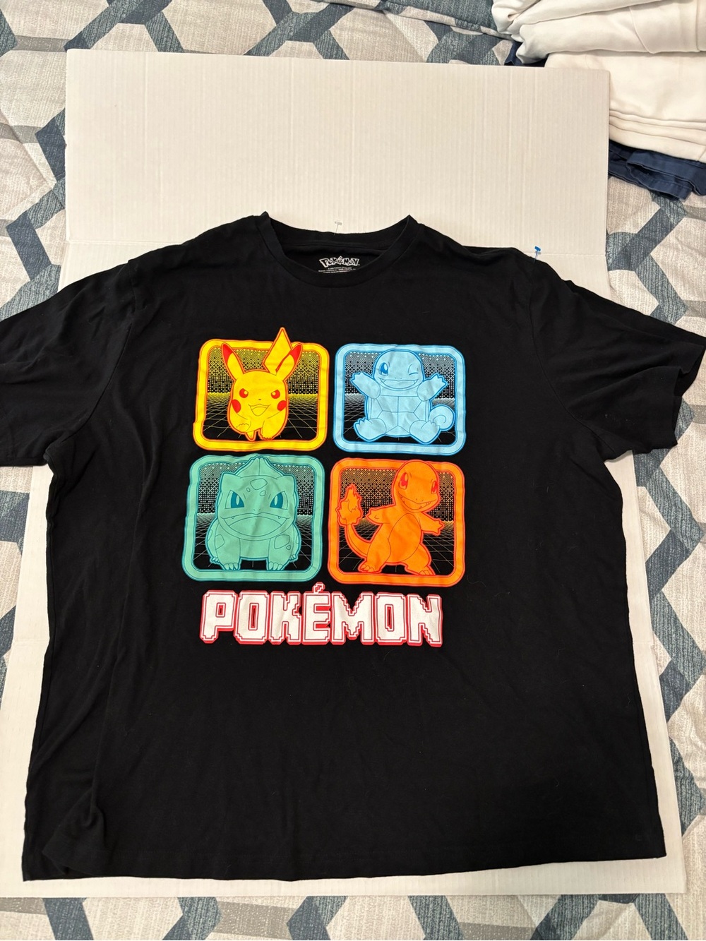 Hybrid Apparel Black Pokémon Graphic T-Shirt with Starters